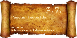 Pascus Teobalda névjegykártya